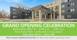 Forty-Forty Flats grand opening celebration: May 15th, 2024 from 2pm-4pm
