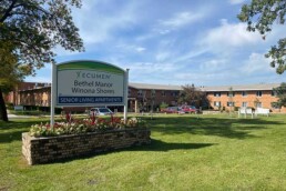Main entrance sign at Ecumen Bethel Manor and Winona Shores of Alexandria